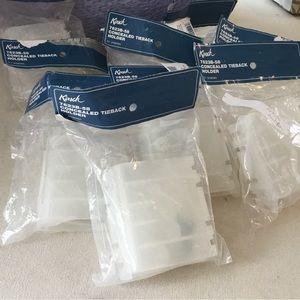 Tiebacks, plastic. Concealed